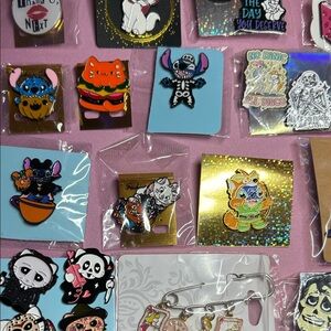 Bundle of 35 Colorful Enamel Pins Collection